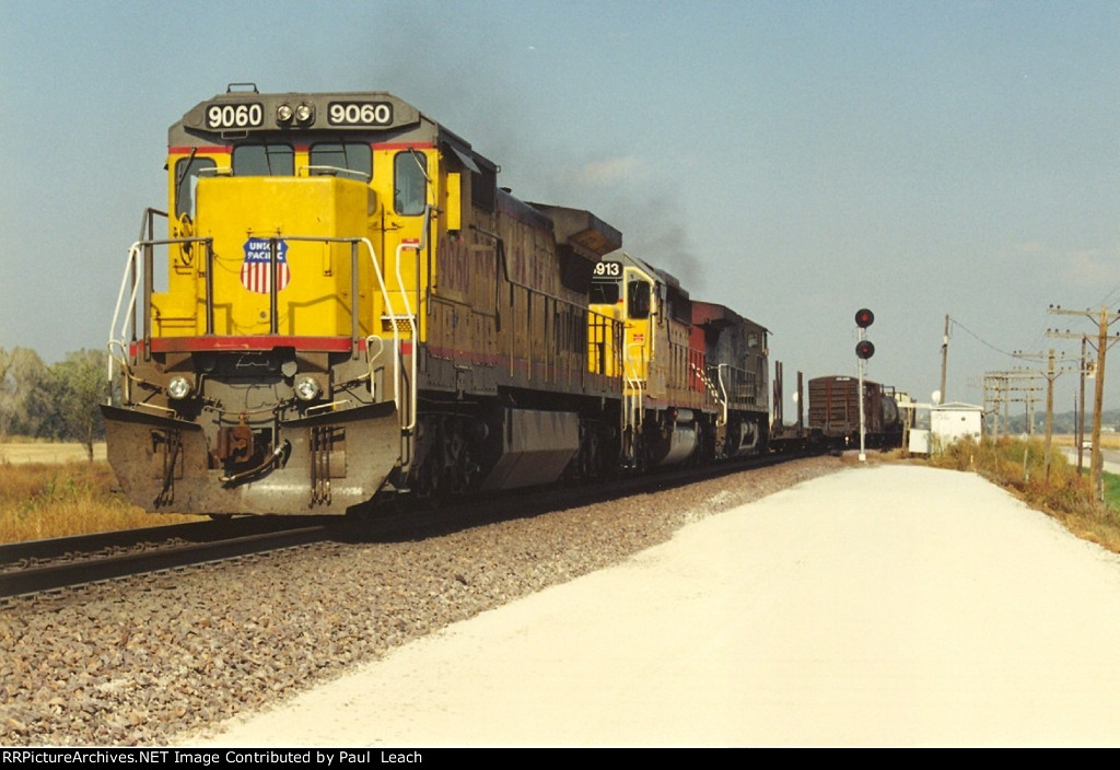 Westbound manifest exits the siding